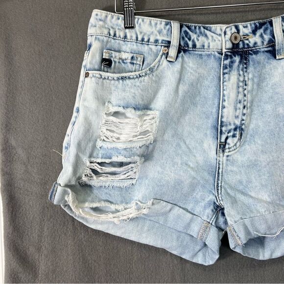 Kancan Women's Distressed Cut-Off Jean Shorts Light Blue Size XL - Picture 11 of 13